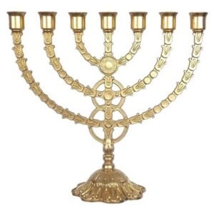 Candelabro Menorah Dourado Grande - Loja Irmãs em Cristo Atacado de Artigos Religiosos