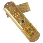 Mezuzá Mezuzah Dourado com 12 Tribos de Israel