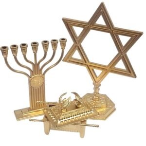 Candelabro Menorah Estrela de Davi Arca da Aliança