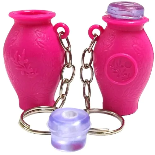 Chaveiros Botija Pink com Tampa