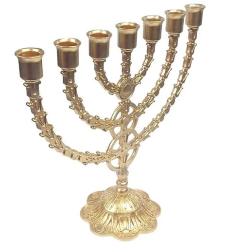 Candelabro Menorah Dourado Grande - Loja Irmãs em Cristo Atacado de Artigos Religiosos