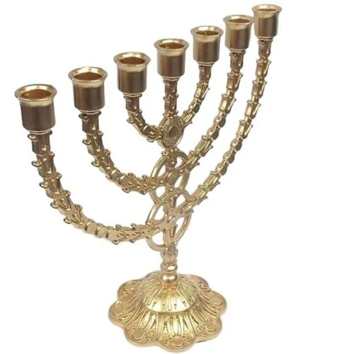 Candelabro Menorah Dourado Grande - Loja Irmãs em Cristo Atacado de Artigos Religiosos